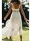 abordables Robes de Diplôme-Femmes Robe Midi Robe Blanche Robe de remise des diplômes Élégant Mode Moderne Vacances Anniversaire Sortir Coupe régulière Uni Sans manches Col en U Blanche Été