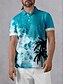 abordables Hauts-Homme T-shirt POLO Bleu Manche Courte Top Tenue de golf Vêtements Tenues Porter des vêtements