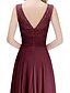 baratos Vestidos para Madrinhas-Linha A Vestido de Madrinha Decorado com Bijuteria Sem Manga Elegante Longo Chiffon / Renda com Pregas / Franzido 2022