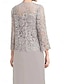 preiswerte Unter 129,99 $-Kleid-Sets Brautmutterkleid Hochzeitsgast Elegant Einfach Rundausschnitt Bodenlang Polyester Langarm mit Einfarbig 2025