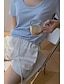 baratos Shorts de linho de algodão-Mulheres Shorts de algodão e linho Calção Calças Roupa de rua Casual Curto Natural Tecido Bolsos Design de cordão elástico Respirabilidade Macio Confortável Micro-Elástica Casual Roupa Diária Branco