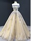 preiswerte lässige Brautkleider-Hochzeitskleider Ballkleid Off Shoulder Ärmellos Sweep  Brush Zug Satin Brautkleider mit Falten Applikationen