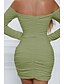 voordelige Afstudeerjurken-Dames Mini-jurk Witte jurk Afstudeerjurk Bodycon Modieus Modern Vakantie Verjaardag valmistuminen Normale pasvorm Effen Lange mouw Schouderafhangend Zwart Wit Wijn Rood Zomer