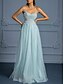 halpa Tanssiaismekot-A-malli quinceanera-mekot Elegantti Mekko Häiden Häiden vieraana Lattia-pitkä Hihaton V-kaula-aukko Polyesteri Selkä avoin Strassilla