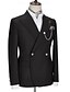 abordables Costumes de mariage-Costumes de mariage pour hommes noir bordeaux mode affaires unis taille standard 2 pièces à double boutonnage