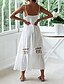 economico Abiti casual bianchi-Per donna Abito Midi Abito in cotone e lino Abito Sottoveste Abito Boho Essenziale Classico Moderno Vacanza Ferie Uscire Vestibilità regolare Semplice Senza Maniche Spalline sottili Bianco Estate