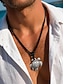 abordables Joyas para hombres-"Collar con colgante de tortuga marina tribal para hombre: cadena de cuerda de cuero vintage hecha a mano, joyería de estilo bohemio para playa, vacaciones y ropa informal"
