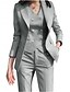 cheap Mom&#039;s Pant Suits-3 Piece Mother of the Bride  Elegant Simple Shirt Collar Ankle Length Polyester Long Sleeve with Solid Color