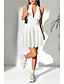 abordables Robes de Diplôme-Femmes Mini Robe Robe Blanche Robe de remise des diplômes Mode Extérieur Anniversaire Remise des Diplômes Coupe régulière Uni Sans manches Col Halter Noir Blanche Rouge Été