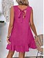 abordables Robe Simple-Robe Mini Femme Robe Off The Shoulder Décontractée Extérieure Coupe Régulière Graphique Sans Manches Col Rond Bleu Fuchsia Vert Abricot Été