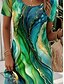 ieftine Rochie Artă și Design-Pentru femei Rochie Mini Rochii Tricou Rochie A line Rochie de vară Casual Zilnic Fit regulat Grafic Geometric Manșon scurt Crewneck Roșu-aprins Albastru piscină Verde Închis Mov Vară Primăvară