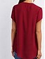 billige Plain tee-Dame T Shirt Ensfarvet Plain Mode Moderne Casual Kort Ærme V Hals Regulære Toppe Daglig Weekend Lynlås Sort Hvid Pink Vin Royal Blå Sommer