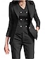 cheap Mom&#039;s Pant Suits-3 Piece Mother of the Bride  Elegant Simple Shirt Collar Ankle Length Polyester Long Sleeve with Solid Color