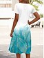 preiswerte Kunst &amp; Design Kleid-Damen Minikleid T-Shirt-Kleid A Linie Kleid Sommerkleid Urlaub Lässig Strand Täglich Date Ausgehen Normale Passform Ombre Blumen Grafik Kurzarm Rundhalsausschnitt Himmelblau Sommer Frühling