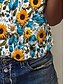 ieftine Tricouri Damă-Pentru femei Tricou Topuri de vară Floral Grafic Clasic Casual Manșon scurt Stil Nautic Crop Tops Zilnic Sfârșit de săptămână Imprimeu Curcubeu Vară Primăvară Toamnă