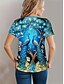 ieftine Tricouri Damă-Pentru femei Tricou Topuri de vară Grafic Animal Clasic Casual Manșon scurt Stil Nautic Crop Tops Zilnic Sfârșit de săptămână Imprimeu Curcubeu Vară Primăvară Toamnă