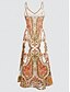 tanie Sukienki boho-Sukienka maxi damska sukienka w kształcie litery A sukienka typu slip wakacyjna codzienna regularne dopasowanie z grafiką plemienną bez rękawów dekolt w serek różowa niebieska pomarańczowa lato wiosna
