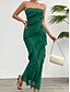 preiswerte Weiße Freizeitkleider-Damen kleid lang Weißes Kleid Ballkleid abendkleider Cocktailkleid Modisch Modern festliche kleider damen Hochzeit Party Besondere Anlässe Regular Fit Glatt Ärmellos Trägerlos Weiß Rosa Blau Grün