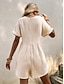 preiswerte Kunst &amp; Design Jumpsuit-Damen Jumpsuit Aktive Einfarbig Kurzarm V-Ausschnitt Tasche Urlaub Täglich Reguläre Passform Schwarz Grün Aprikose Sommer