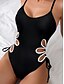 ieftine Costume Întregi-Costume de baie pentru femei costum monokini cu o piesă costume de baie fără spate controlul abdomenului talie înaltă subțire vacanță îmbrăcăminte de plajă solid color decolteu în formă de U fără
