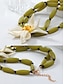 billige Halskjede for kvinner-blomstersmykkesett for kvinner – håndlaget statement-kjede, øredobber og armbånd med hvit blomsterdesign, elegant boho chic-tilbehør til bryllup, fester og spesielle anledninger