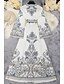 economico Abiti boho-Per donna Abito Midi Abito Boho Moda Moderno All&#039;aperto Ferie Uscire Vestibilità regolare Fiore Manica Lunga Girocollo Bianco Estate
