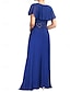 preiswerte Unter 129,99 $-Kleid Brautmutterkleid Elegant Einfach Rundhalsausschnitt Knöchellänge Polyester Kurzarm mit Spitze Einfarbig 2025
