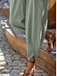billiga Byxor-Kvinnors Bomull Linne Baggy Byxor Chinos Mode Streetwear Hel längd Medellång Midja Enfärgad Ficka Elastisk Midjeband Bekväm Mjuk Bekväm Mikro-elastisk Utomhus Street Robin&#039;s Egg Blue Svart Sommar