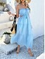 preiswerte Abschlusskleider-Damen Langes Kleid Maxikleid Weißes Kleid Abschlusskleid Freizeitkleid Schwingkleid Mode Modern Täglich Strand Wochenende Normale Passform Einfach Ärmellos Spaghettiträger Schwarz Weiß Gelb Blau