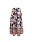 ieftine Fuste grafice-Pentru femei Fustă Modă Boho Maxi Talie Medie Fuste Floral Imprimeu Micro-elastic Stradă Ieșire Roșu-aprins Vară Poliester
