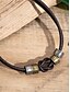 billiga Herrsmycken-mäns läderhalsband och armbandsset – vintage knutdesign med metallaccenter, justerbara handgjorda smycken för casual, biker och boho stil, perfekt för dagligt slitage och presenter