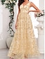 preiswerte Semi-formal / Cocktail-A-Linien Quinceanera Kleider Elegantes Kleid Hochzeit Hochzeitsgast Bodenlang Ärmellos V-Ausschnitt Tüll Rückenlos mit Falten