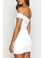 preiswerte Abschlusskleider-Damen Minikleid Weißes Kleid Abschlusskleid Heimkehr-Kleid Bodycon Mode Reifen Abschlussfeier Date Ausgehen Normale Passform Einfach Ärmellos Ein-Schulter Schwarz Weiß Leicht Blau Sommer