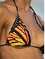 billiga Bikiniset-Kvinnors badkläder bikini 2 delar knyt-sida baddräkt rygglös smal semester strandkläder fjäril halterneck ärmlös baddräkt