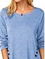 preiswerte Damen Einfache Oberteile-Damen Bluse Einfach Stilvoll Lässig Langarm Rundhalsausschnitt Normale Oberteile Täglich Knöpfe Weiß Himmelblau Purpur Braun Sommer Frühling