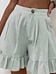 abordables Short en lin et coton-Femmes Short inspiré du lin Shorts Slacks Occasionnel Court Naturel Uni Boucle Confortable Extérieur Vacances Sortir Magenta foncé Vin Bleu ciel clair Noir Été Coupe régulière