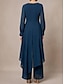 preiswerte Unter 129,99 $-Hosenanzug Brautmutterkleid Elegant Rundhalsausschnitt Asymmetrisch Chiffon Langarm mit Einfarbig 2025