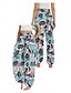 abordables Pantalon en coton et lin graphique-Femmes Pantalon inspiré du lin Jambe large Pantalons Style Ethnique Occasionnel Boho Longueur complète Taille haute Fleuri Feuille Tropical Avec Poches Taille Élastique Impression Respirabilité Doux