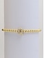 abordables Pulsera de mujer-Pulsera inicial con cuentas doradas para mujer: joyería con dijes del alfabeto personalizados, diseño elástico ajustable, estilo elegante, adecuada para regalos de graduación, cumpleaños y uso diario.