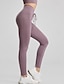 voordelige Yoga leggings en panty&#039;s-Dames Yogabroek Yoga legging Trekkoord Elastische tailleband Geribd Buikcontrole Billenlift Yoga Sportschooltraining Pilates Broeken Zwart Wit Marine Blauw Herfst Sport Sportkleding Rekbaar Slank
