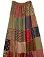 baratos Saias Boho-Mulheres Saia Casual Boho Longo Cintura Média Saias Floral Imprimir Micro-Elástica Férias Rua Vermelho Azul Verão Poliéster