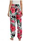 abordables Pantalon en coton et lin graphique-Femmes Pantalon inspiré du lin Jambe large Pantalons Style Ethnique Occasionnel Boho Longueur complète Taille haute Fleuri Feuille Tropical Avec Poches Taille Élastique Impression Respirabilité Doux