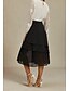cheap Chiffon Skirts-Women&#039;s A Line Elegant Midi High Waist Skirts Plain Irregular Hem Chiffon Inelastic Causal Daily Satin black Black Summer Chiffon