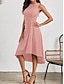 cheap Plain Dress-Women's Midi Dress A Line Dress Solid Color Bodycon Dress Work Dresses Semi Formal Office Slim Graphic Sleeveless Crew Neck Black Pink Red Blue Summer