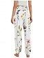 preiswerte Hose aus Baumwollleinen mit Grafik-Damen Leinen-inspirierte Hosen Weites Bein Hosen Hose Ethno-Stil Lässig Boho Volle Länge Hohe Taille Blumen Tasche Elastischer Bund Drucken Atmungsaktivität Weich Mikroelastisch Outdoor Yoga Wei