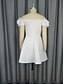 baratos Vestidos Brancos Curtos-Vestidos de Noiva A-Line Ombro Descoberto Sem Mangas Curto  Mini Vestidos de Noiva Satin com Cor Sólida