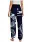 abordables Pantalón de lino y algodón con gráficos-Mujer Pantalones inspirados en el lino Perneras anchas Pantalones Estilo Étnico Casual Boho Longitud total Alta cintura Floral Bolsillo Cintura elástica Estampado Transpirabilidad Suave Microelástico