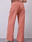 economico gamba larga e vita alta-Per donna Culotte Gamba Larga Pantaloni Eleganti Pantaloni Streetwear Casual Lunghezza intera Naturale A righe Tasca Design con Coulisse Elastica All&#039;aperto Confortevole Casual Quotidiano Weekend