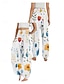 economico Pantaloni-Per donna Pantaloni ispirati al lino Gamba larga Pantaloni Stile Etnico Casual Boho Lunghezza intera Vita Alta Floreale Foglia Tropicale Tasca Elastico in vita Stampa Traspirabilità Morbido