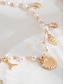 abordables Collar de mujer-Collar de perlas para mujer con dijes dorados del mar: joyería náutica de playa para vacaciones de verano y uso en resorts.